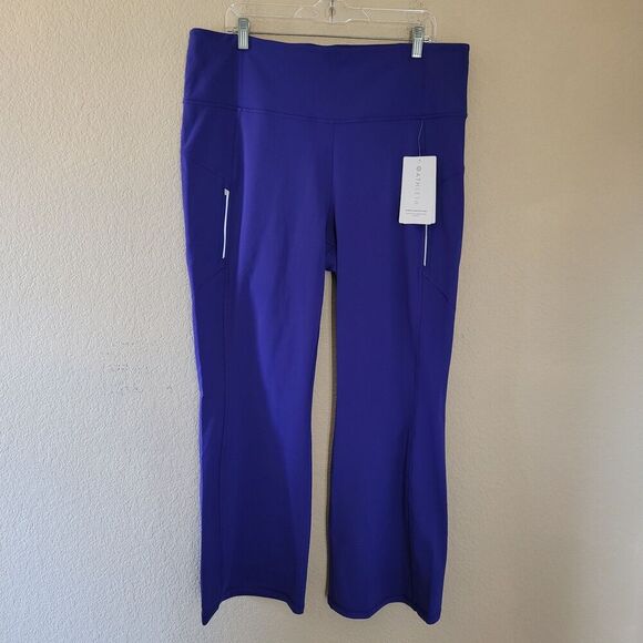 Athleta Rainier Bootcut Pants Size 2x High Rise Side Pockets Reflective Fleece - Picture 1 of 10